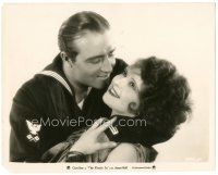 6c330 FLEET'S IN 8x10 still '28 Navy sailor James Hall romancing redheaded Clara Bow, lost film!