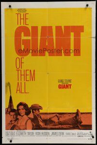 6g348 GIANT 1sh R70 James Dean, Elizabeth Taylor, Rock Hudson, directed by George Stevens!