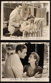 6j950 LETTER 2 8x10 stills '40 romantic close ups of Herbert Marshall & Bette Davis!