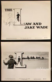 6j761 LAW & JAKE WADE 4 8x10 stills '58 art of Robert Taylor, Richard Widmark & Patricia Owens!