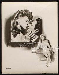 6j849 MAN I LOVE 3 8x10 stills '47 2 cool artwork images of Robert Alda & Ida Lupino, w/ King!