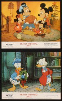 6j209 MICKEY'S CHRISTMAS CAROL 4 color English FOH LCs '83 Disney, Mickey Mouse, Scrooge, Donald!