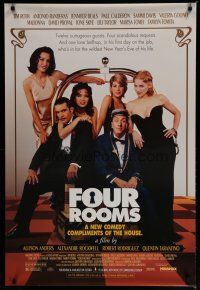 6m295 FOUR ROOMS 1sh '95 Quentin Tarantino, Tim Roth, Antonio Banderas, Madonna, Marisa Tomei!