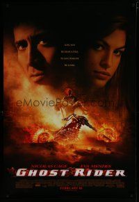 6m314 GHOST RIDER advance DS 1sh '06 Nicolas Cage in title role w/pretty Eva Mendes!