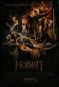 6m396 HOBBIT: THE DESOLATION OF SMAUG advance DS 1sh '13 Peter Jackson directed, cool cast montage!