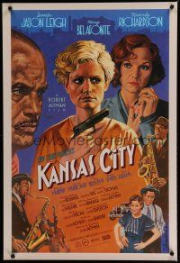 6m459 KANSAS CITY DS int'l 1sh '96 Altman, Tanenbaum art of sexy Jennifer Jason Leigh & cast!