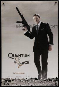 6m661 QUANTUM OF SOLACE int'l teaser DS 1sh '08 Daniel Craig as Bond with H&K submachine gun!