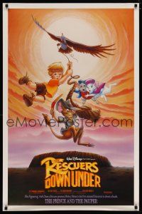 6m673 RESCUERS DOWN UNDER/PRINCE & THE PAUPER rescuers style DS 1sh '90 Disney double-feature!