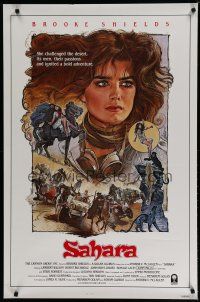 6m688 SAHARA int'l 1sh '84 great Drew Struzan art of sexy Brooke Shields in the desert!