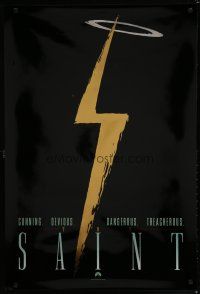 6m689 SAINT teaser 1sh '97 Val Kilmer, Elisabeth Shue, cool gold lightning bolt design!