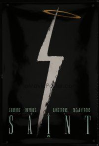 6m690 SAINT teaser 1sh '97 Val Kilmer, Elisabeth Shue, cool silver lightning bolt design!