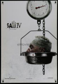 6m697 SAW IV teaser 1sh '07 serial killer Tobin Bell, gross image of head in scale!