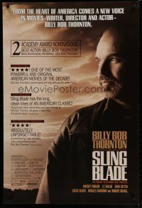 6m725 SLING BLADE reviews 1sh '96 great image of star & director Billy Bob Thornton!