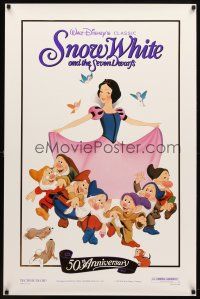 6m730 SNOW WHITE & THE SEVEN DWARFS foil 1sh R87 Walt Disney animated cartoon fantasy classic!