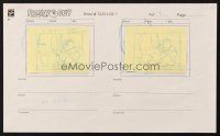 6p108 FAMILY GUY animation art '00s cartoon storyboard pencil drawing of Peter kicked on ground!