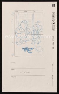 6p112 FAMILY GUY 2 pieces of animation art '00s cartoon pencil drawings of Peter & Lois w/lobster!