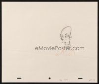 6p126 FUTURAMA animation art '00s Groening, cartoon pencil drawing of Kif Kroker with eyes closed!