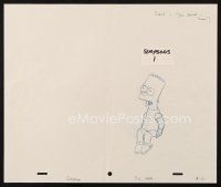 6p081 SIMPSONS animation art '00s Matt Groening cartoon, pencil drawing of Bart sitting & talking!