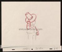 6p090 SIMPSONS animation art '00s Matt Groening, cartoon pencil drawing of Homer with pilgrim hat!