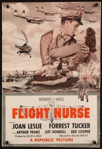 6p575 FLIGHT NURSE pressbook '53 Joan Leslie & Forrest Tucker help win the Korean War!