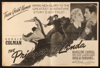 6p789 PRISONER OF ZENDA pressbook '37 Ronald Colman, Madeleine Carroll, swashbuckler classic!