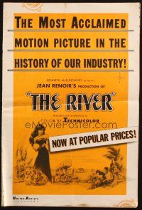 6p805 RIVER pressbook '51 Jean Renoir, art of sexy Nora Swinburne, written by Rumer Godden!