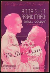 6p910 WE LIVE AGAIN pressbook '34 Anna Sten, Fredric March, directed by Rouben Mamoulian!