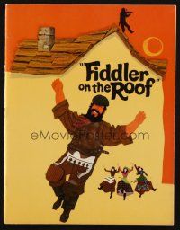 6p168 FIDDLER ON THE ROOF souvenir program book '71 cool different artwork of Topol & cast!