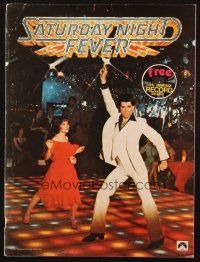 6p223 SATURDAY NIGHT FEVER souvenir program book + record '77 disco dancer John Travolta!