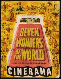 6p225 SEVEN WONDERS OF THE WORLD souvenir program book '56 famous landmarks in Cinerama!