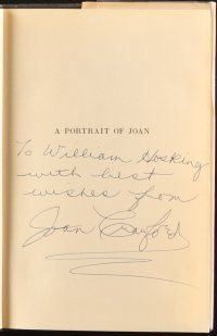 6p383 PORTRAIT OF JOAN signed hardcover book '62 by Joan Crawford, her autobiography by Ardmore!