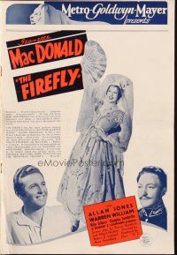 6p570 FIREFLY English pressbook '37 Jeanette MacDonald, Allan Jones, Warren William