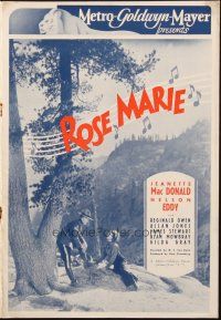 6p812 ROSE MARIE English pressbook '36 Jeanette MacDonald & Nelson Eddy!