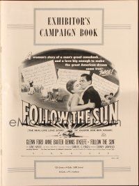 6p577 FOLLOW THE SUN pressbook '51 Glenn Ford in the story of Valerie and golfer Ben Hogan!