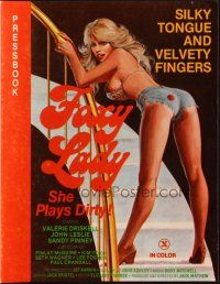 6p580 FOXY LADY pressbook '77 art of sexy Valerie Driskell, silky tongue & velvety fingers!