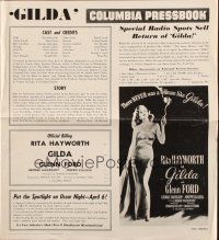 6p598 GILDA pressbook R59 classic images of sexy Rita Hayworth full-length in sheath dress!