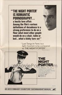 6p745 NIGHT PORTER pressbook '74 Il Portiere di notte, Dirk Bogarde, sexy topless Charlotte Rampling