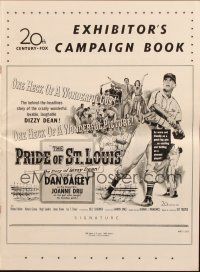 6p788 PRIDE OF ST. LOUIS pressbook '52 Dan Dailey as Cardinals baseball pitcher Dizzy Dean!