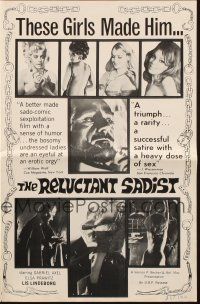 6p801 RELUCTANT SADIST pressbook '68 gives women freedom to express pain & pleasure w/o inhibition!