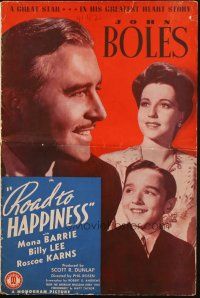 6p806 ROAD TO HAPPINESS pressbook '42 pretty Mona Barrie & John Boles in his greatest love story!