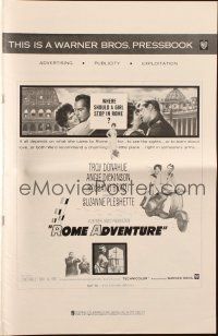 6p810 ROME ADVENTURE pressbook '62 Troy Donahue & Angie Dickinson, romance in Italy!