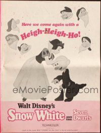 6p835 SNOW WHITE & THE SEVEN DWARFS pressbook R67 Walt Disney animated cartoon fantasy classic!