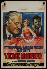 6r575 MODERN VIRGIN Belgian 1955 Vittorio De Sica, art of pretty May Britt in fancy dress!