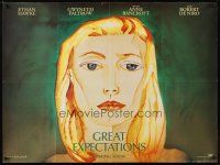 6r154 GREAT EXPECTATIONS teaser British quad '98 close-up artwork of Gwyneth Paltrow, Dickens!