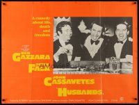 6r159 HUSBANDS British quad '70 close up of Ben Gazzara, Peter Falk & John Cassavetes in tuxes!