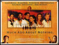 6r169 MUCH ADO ABOUT NOTHING British quad '93 Kenneth Branagh, Keaton, Keanu Reeves, Denzel!