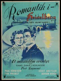 6r790 I LOST MY HEART IN HEIDELBERG Danish '54 romantic art of Eva Probst & Adrian Hoven!