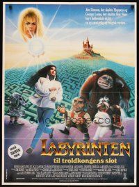 6r796 LABYRINTH Danish '87 Jim Henson, art of David Bowie & Jennifer Connelly by Miller!