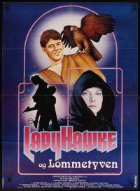 6r797 LADYHAWKE Danish '85 cool art of Michelle Pfeiffer & young Matthew Broderick!