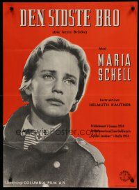 6r798 LAST BRIDGE Danish '55 Die Letze Brucke, close-up of sad Maria Schell!